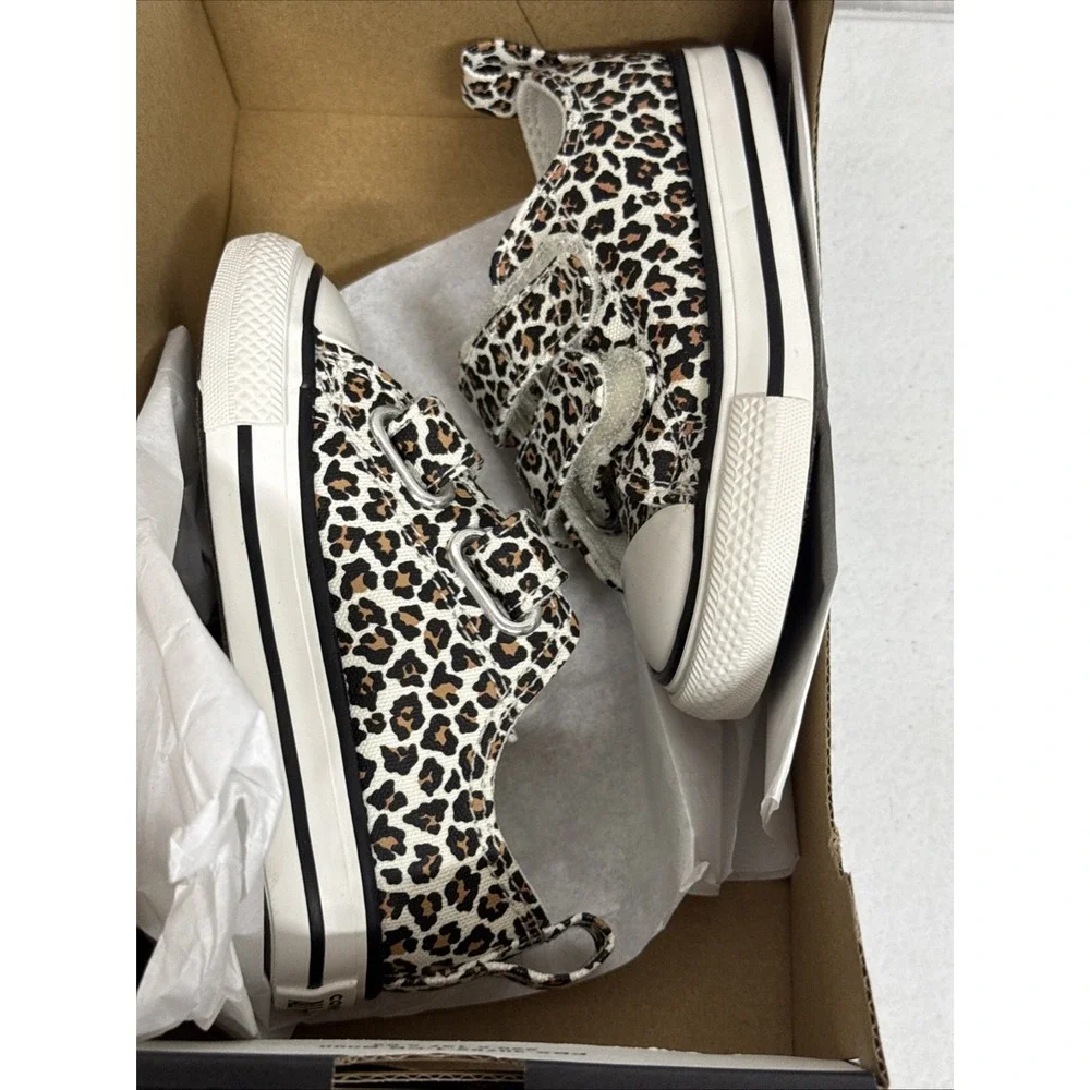 CONVERSE Size 6 Toddler SHOES CTAS 2V OX EGRET/White/BLACK Animal Print New
